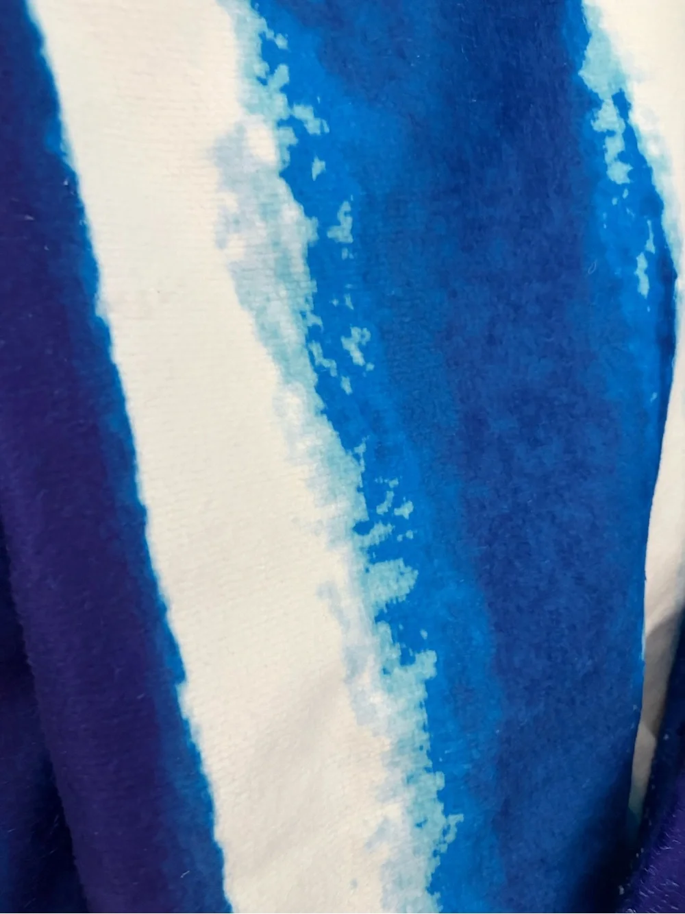 Set of Two Blue and White Striped Beach Towels